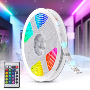 Ruban LED adhésif 5 mètres – 16 couleurs, 5 modes et télécommande